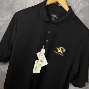 Missouri Tigers Polo Shirt Mens XL Black Yellow Gold Performance College NEW